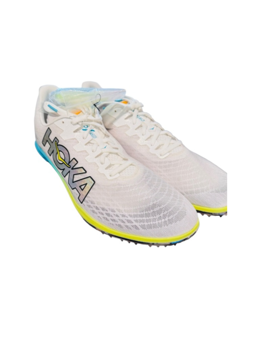 Men's Hoka Cielo X 2 MD White Blue Athletic Shoes Size 13 track spikes
